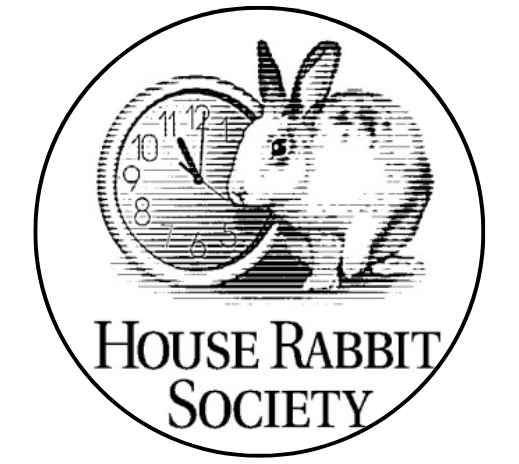 House Rabbit Society. A illustration of a rabbit next to a clock. 